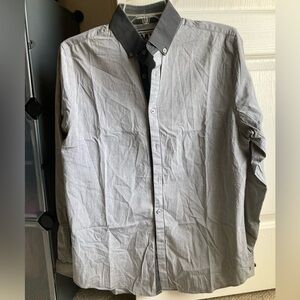 Men's Express Gray Button-Up Shirt